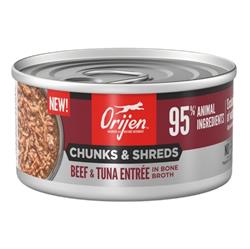Orijen Cat Grain Free Chunks And Shreds Beef & Tuna 3oz. (Case of 24)