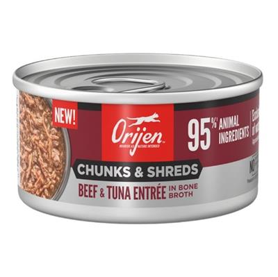 Orijen Cat Grain Free Chunks And Shreds Beef & Tuna 3oz. (Case of 24)