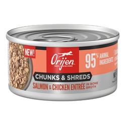 Orijen Cat Grain Free Chunks And Shreds Salmon & Chicken 3oz. (Case of 24)