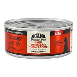 Acana Cat Grain Free Beef Chicken + Tuna Recipe In Bone Broth 5.5oz. (Case of 12)