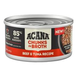 Acana Cat Grain Free Chunks In Broth Beef & Tuna Recipe 3oz. (Case of 24)