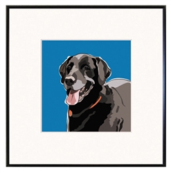 Framed Print: Lab Smiling, Black