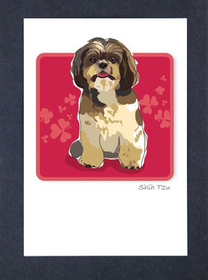 Shih Tzu Sitting - Grrreen Boxed Note Cards
