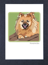 Pomeranian #2 - Grrreen Boxed Note Cards