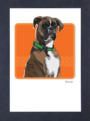 Boxer, Brindle - Grrreen Boxed Note Cards