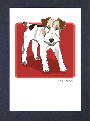 Fox Terrier - Grrreen Boxed Note Cards