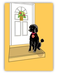 Blank Inside: Black Poodle & House