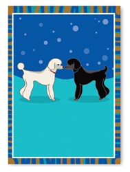 Blank Inside: Two Poodles Facing