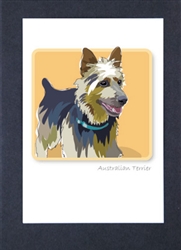 Australian Terrier Sitting - Grrreen Boxed Note Cards