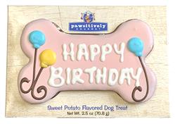 6" Happy Birthday Bone, Pink (Gift Box)