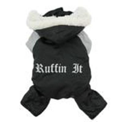 Ruffin It Dog Snowsuit Harness - Black and Gray