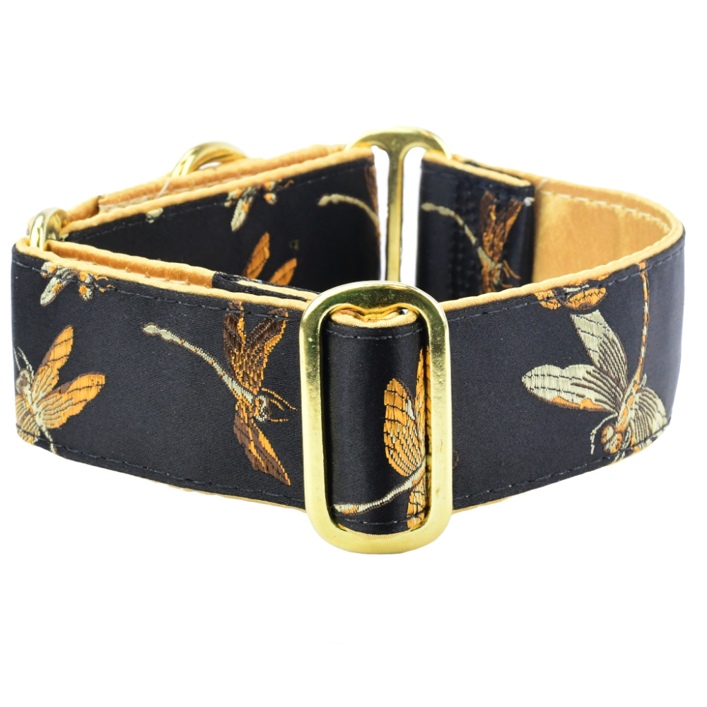 Dragonflies Silk Brocade Dog Collar