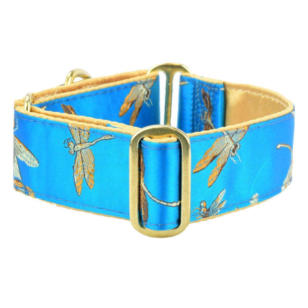 Dragonflies Silk Brocade Dog Collar