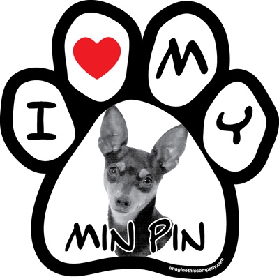 Paw Face Magnets - Min Pin