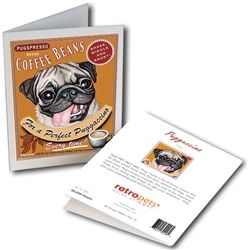 Pug/Fawn - Puggaccino GREETING CARD