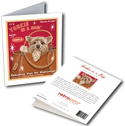 Yorkshire Terrier - Yorkie In a Bag GREETING CARD