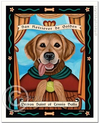 San Retriever de Golden (Golden Retriever) Patron Saint of Tennis Balls