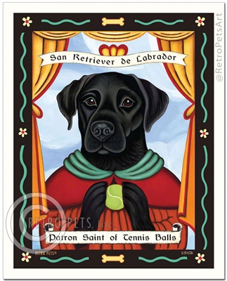 San Retriever de Labrador (Labrador Retriever) Patron Saint of Tennis Balls