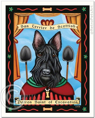 San Terrier de Scottish (Scottish Terrier) Patron Saint of Excavation
