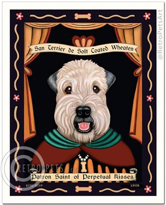San Terrier de Soft Coated Wheaten (Soft Coated Wheaten Terrier) Patron Saint of Perpetual Kisses