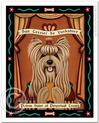 San Terrier de Yorkshire (Yorkshire Terrier) Patron Saint of Perpetual Treats – Show Cut