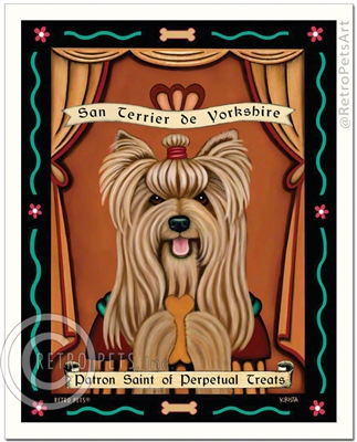 San Terrier de Yorkshire (Yorkshire Terrier) Patron Saint of Perpetual Treats – Show Cut