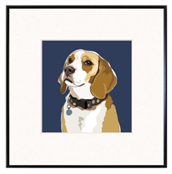 Framed Print: Beagle Head Up Portrait