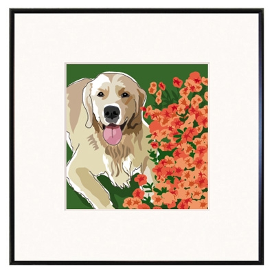 Framed Print: Golden, with Flowers