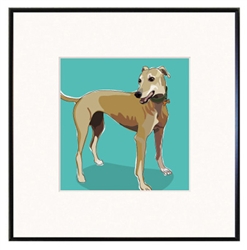 Framed Print: Greyhound, Tan