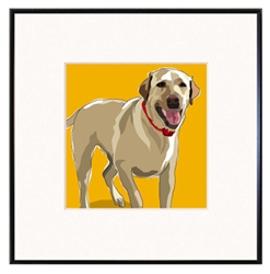 Framed Print: Lab Running, Yellow #4