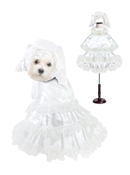 Wedding Dog Costume with Veil