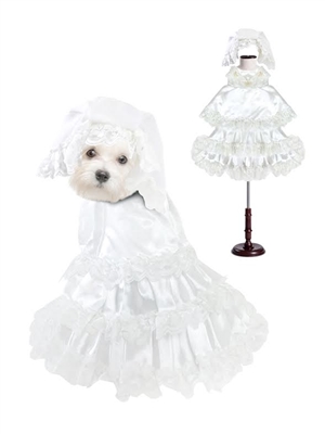 Wedding Dog Costume with Veil