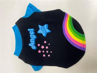 Angel Rainbow on Black T-shirt