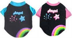 Angel Rainbow on Black T-shirt