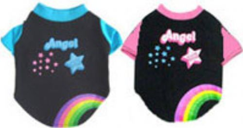 Angel Rainbow on Black T-shirt