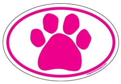 Pink Paw Oval Magnets