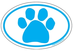 Blue Paw Oval Magnets