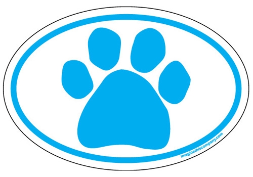 Blue Paw Oval Magnets
