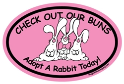 Adopt a Rabbit Today Oval Magnets