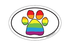 Pride Rainbow Paw Oval #2