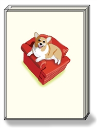 Corgi Red Chair - DogPride Boxed Notes
