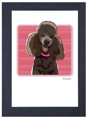 Poodle Face, Brown - Grrreen Boxed Note Cards