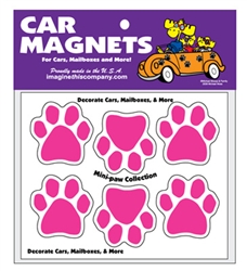 Mini Paw Magnets - Pink (6 paws per set)