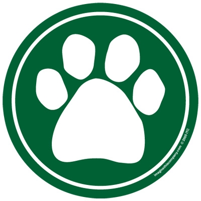 Circle Paw Magnet - Green