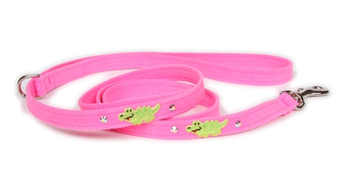 Lime Green Alligators Ultrasuede Leash