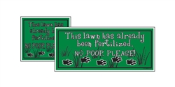 Yard Sign - 8" x 9" - No Poop Please - Green