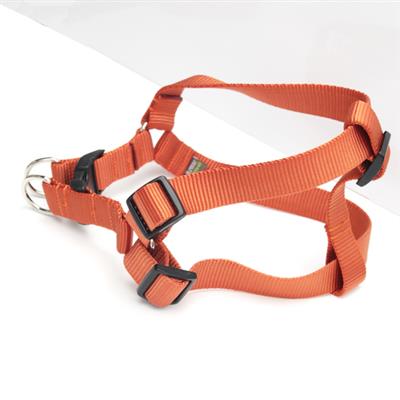 Pumpkin Orange Solid Nylon Webbing Dog Harness