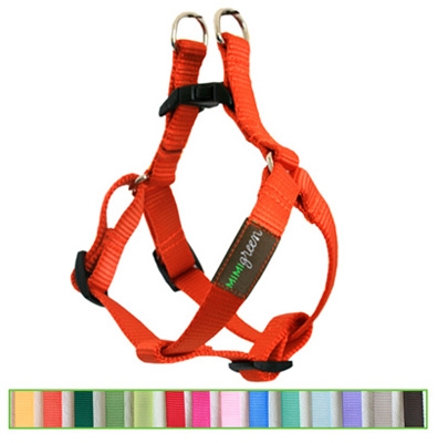 Pumpkin Orange Solid Nylon Webbing Dog Harness