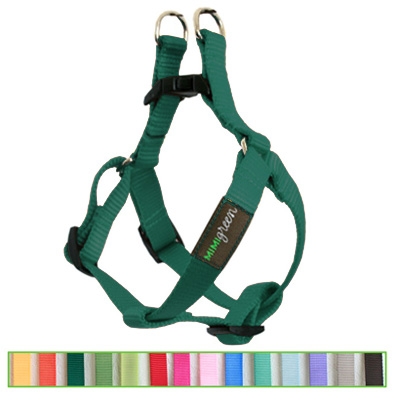 Hunter Green Solid Nylon Webbing Dog Harness