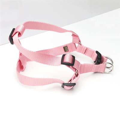 Pink Solid Nylon Webbing Dog Harness